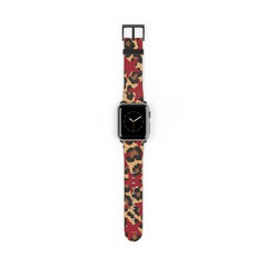 Leopard & Red Stars Smartwatch Strap by etchd