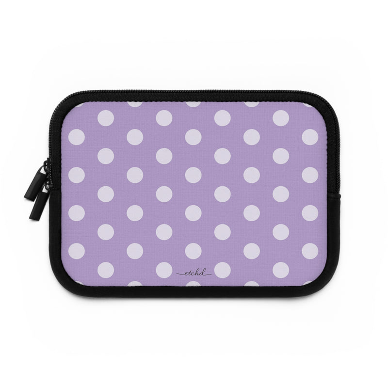 Cream & Lilac Polka Dot Laptop Sleeve by etchd, view 2