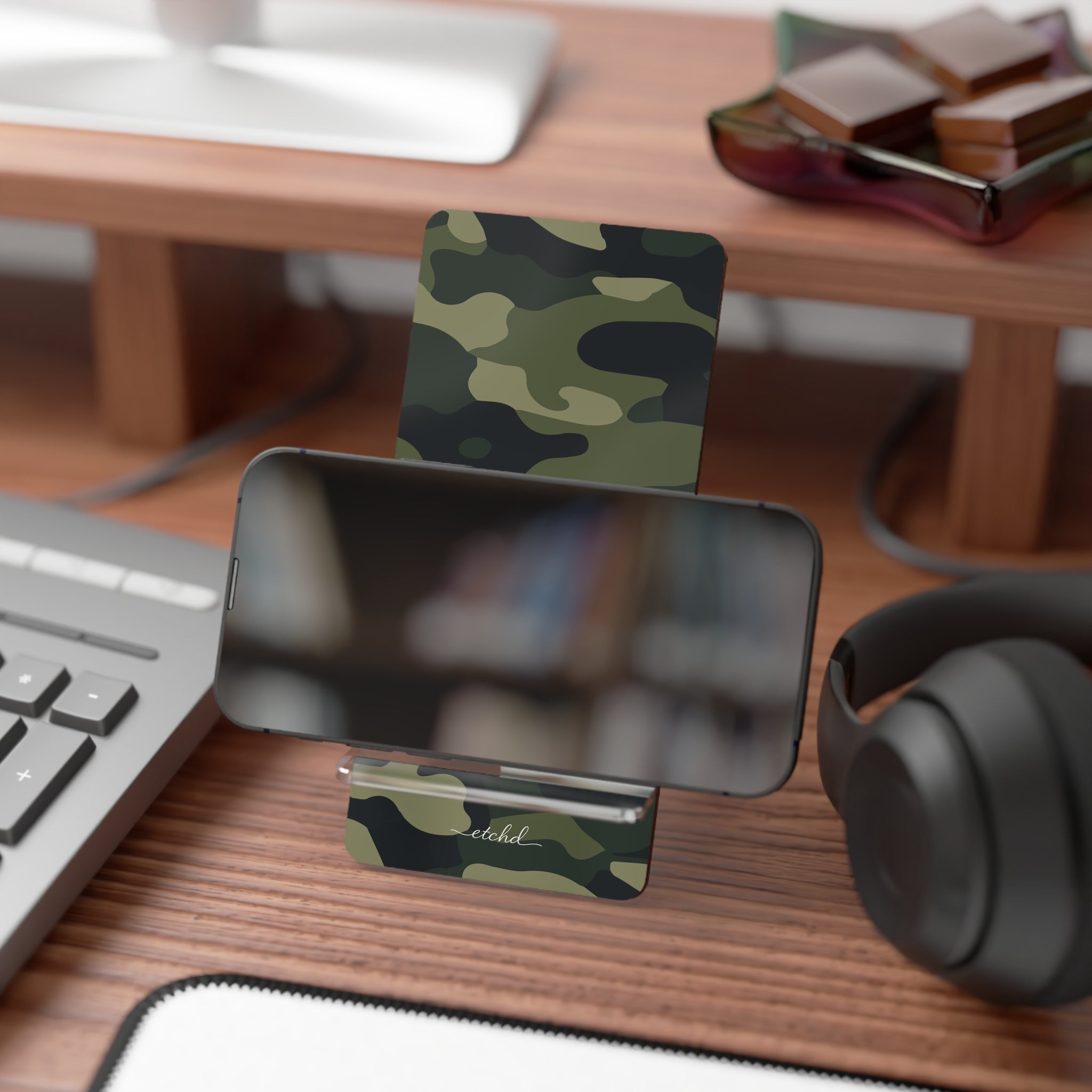 Green Camo Phone Stand by etchd, view 4