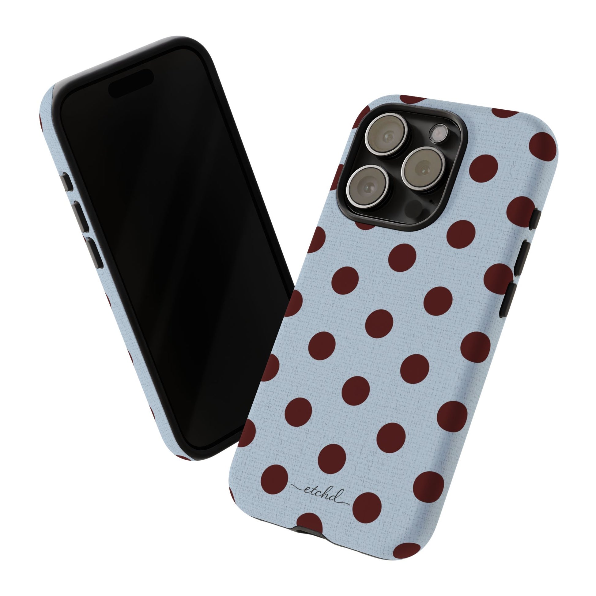 Blue & Cherry Polka Dot Phone Case by etchd, view 36