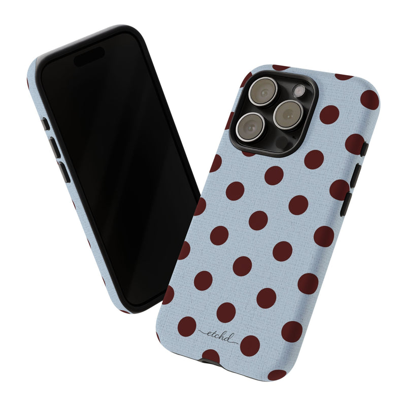 Blue & Cherry Polka Dot Phone Case-zoom-