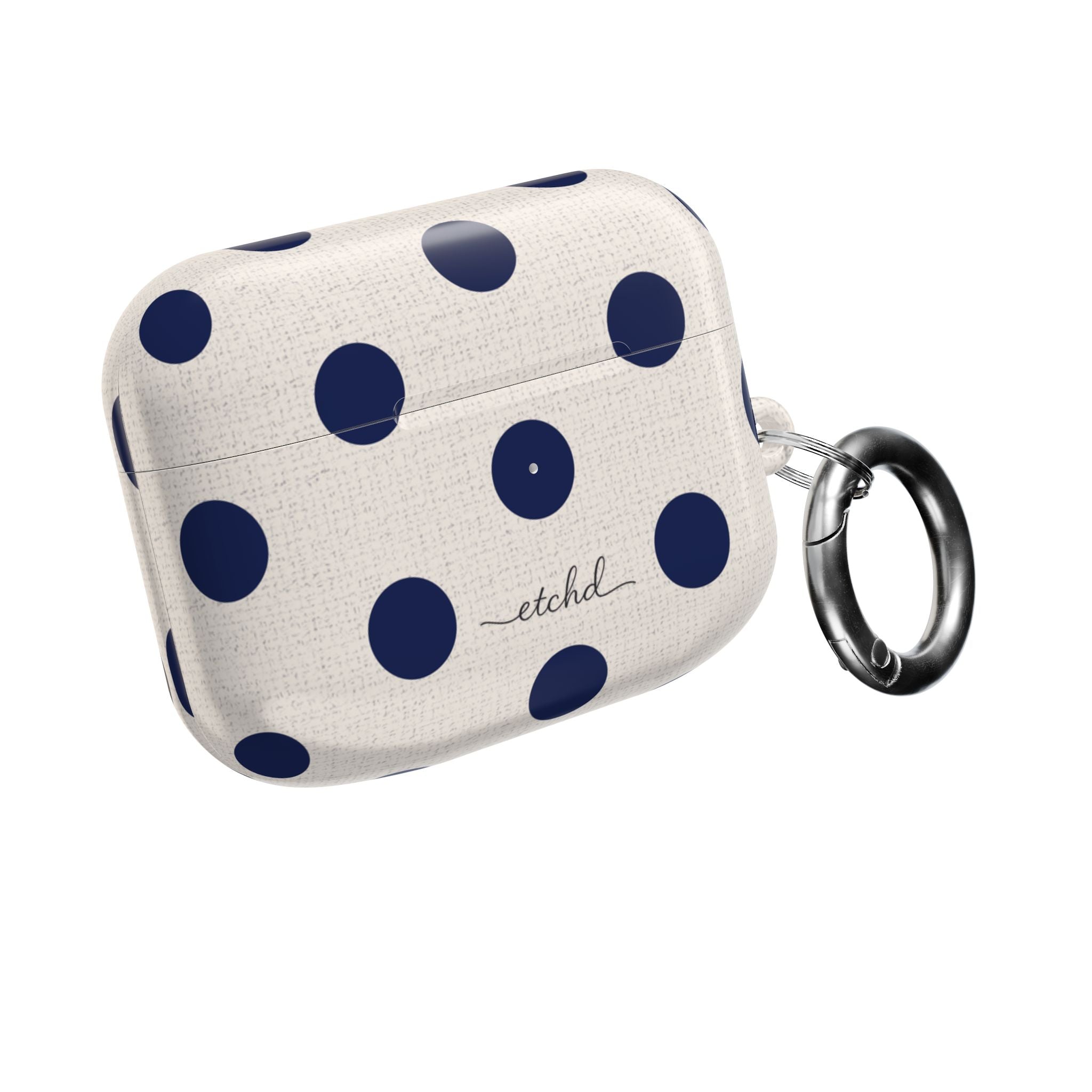 Navy & Cream Polka Dot AirPod Case by etchd, view 8