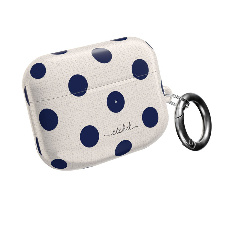 Navy & Cream Polka Dot AirPod Case by etchd, view 8