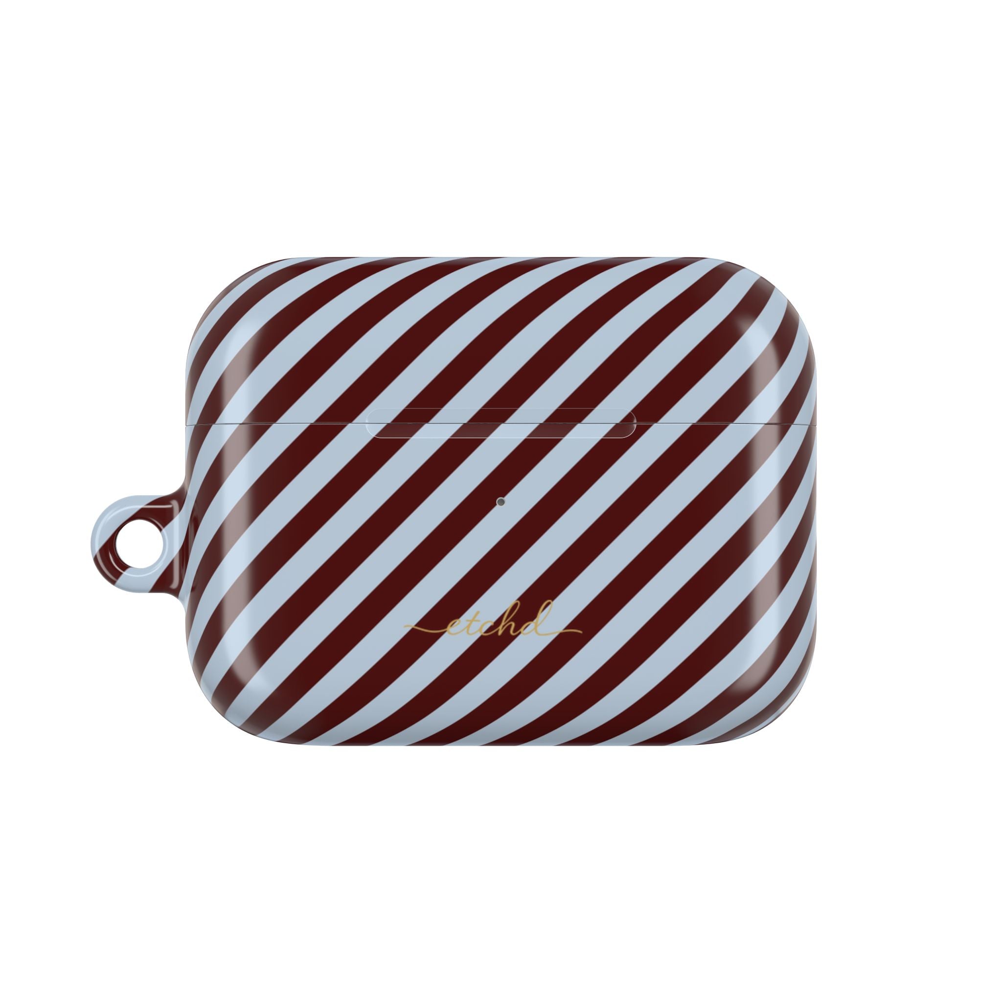 Blue & Cherry Striped Diagonal AirPod Case by etchd, view 2