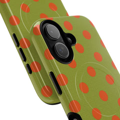 Persimmon And Wasabi Polka Dot Magnetic Phone Case by etchd, view 87