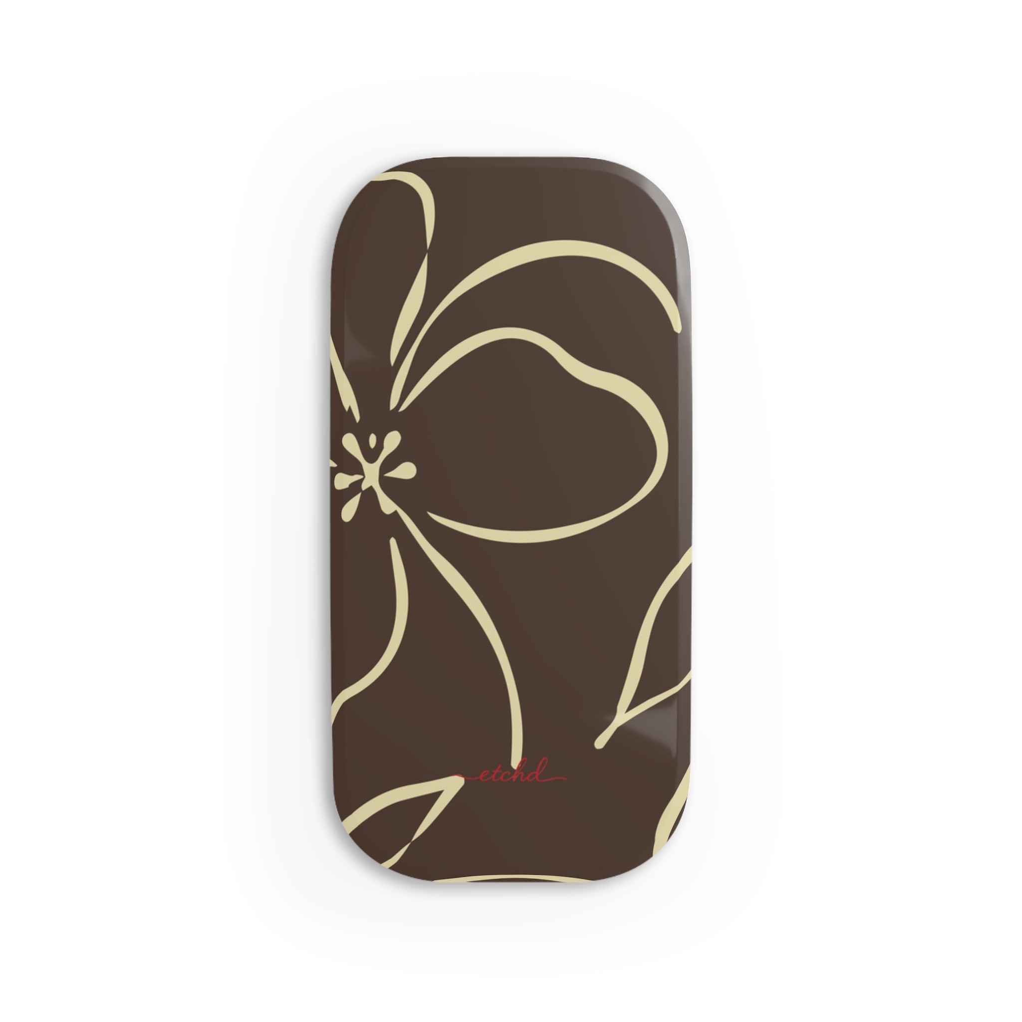 Butter & Brown Floral Anello clip per telefono di etchd