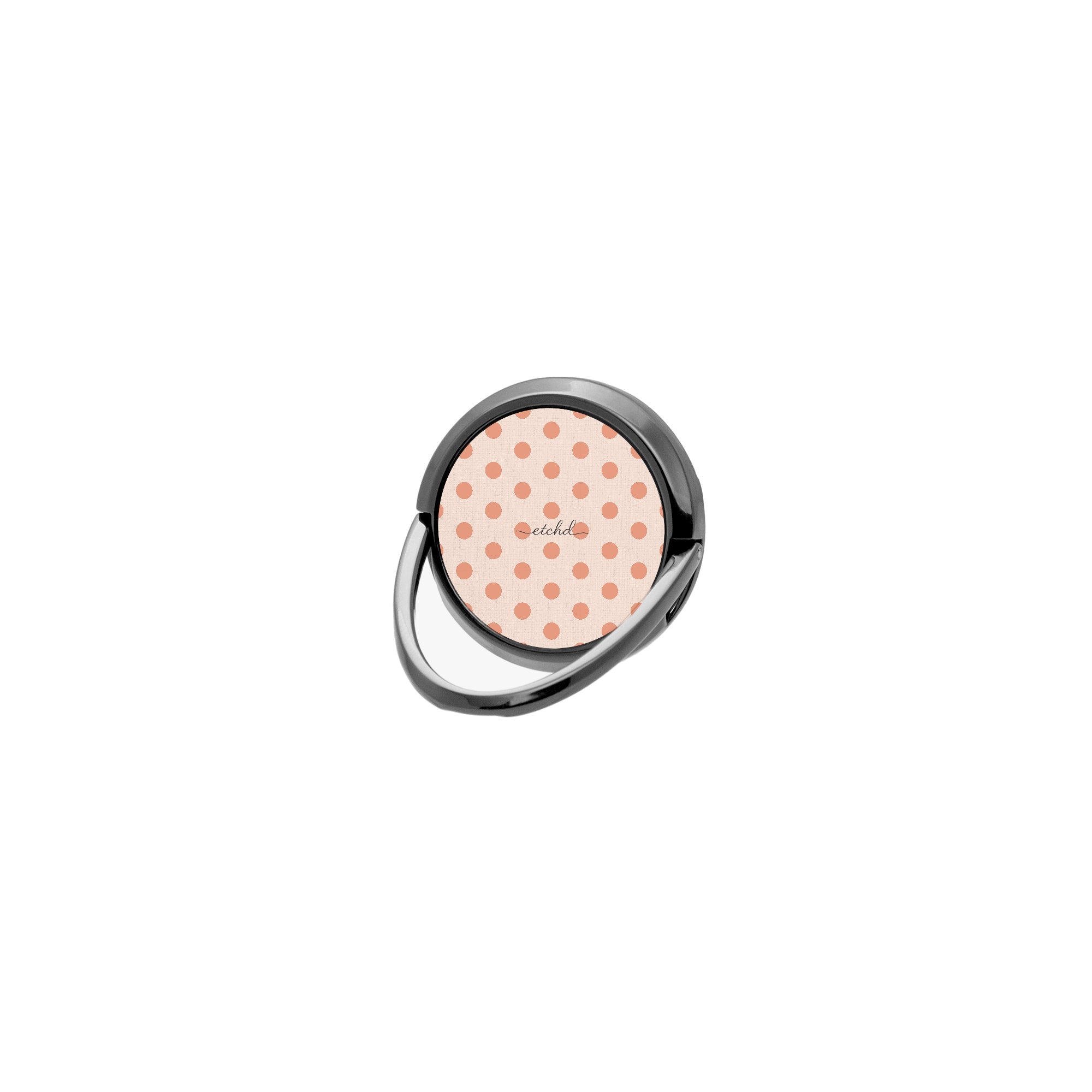 Coral Polka Dot Phone Ring Holder by etchd