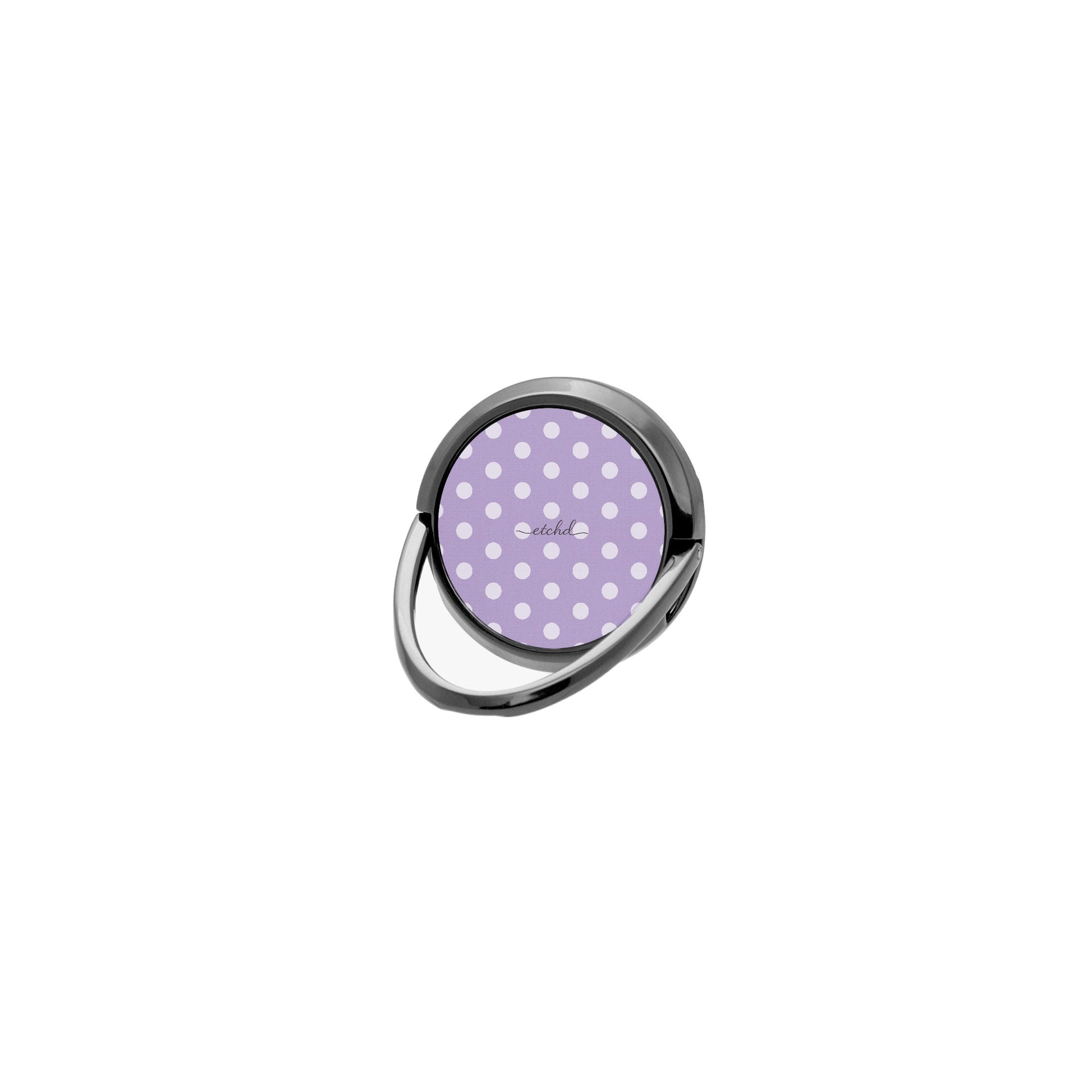 Cream & Lilac Polka Dot Phone Ring Holder by etchd