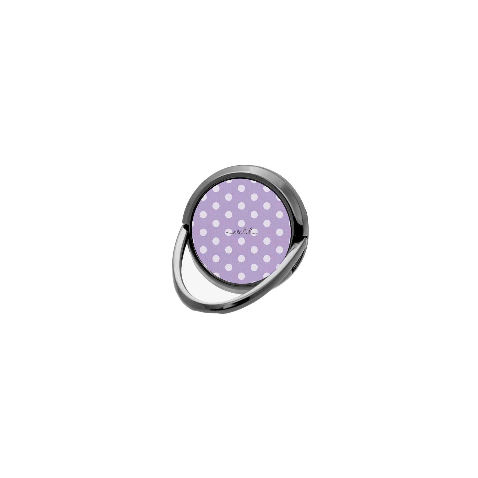 Cream & Lilac Polka Dot Phone Ring Holder by etchd