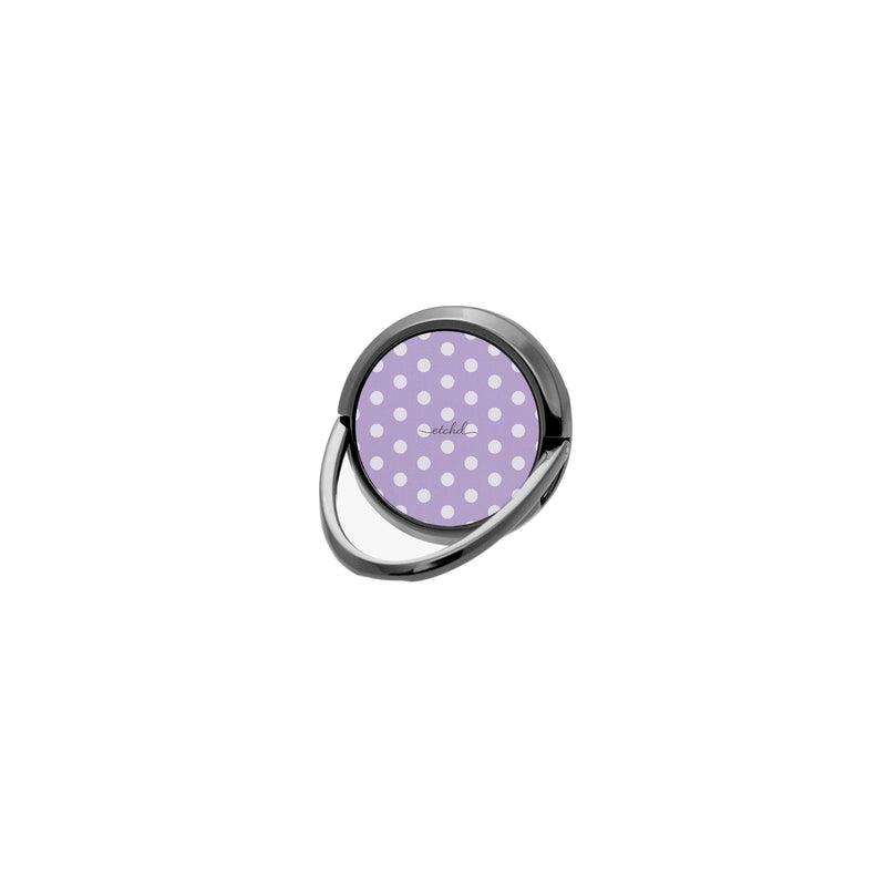 Cream & Lilac Polka Dot Phone Ring Holder-zoom-