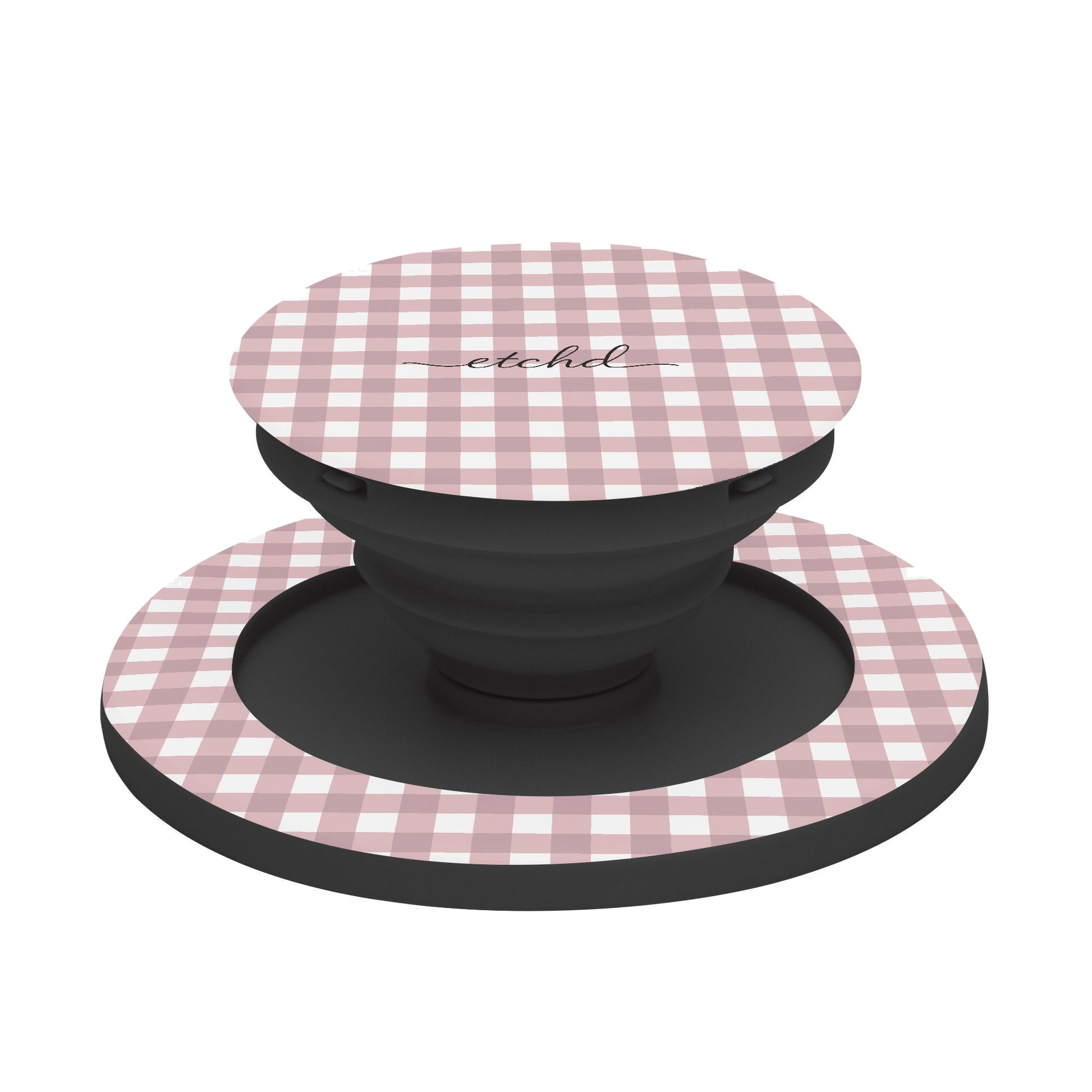 Pink Gingham Phone Grip And Stand by etchd, view 6