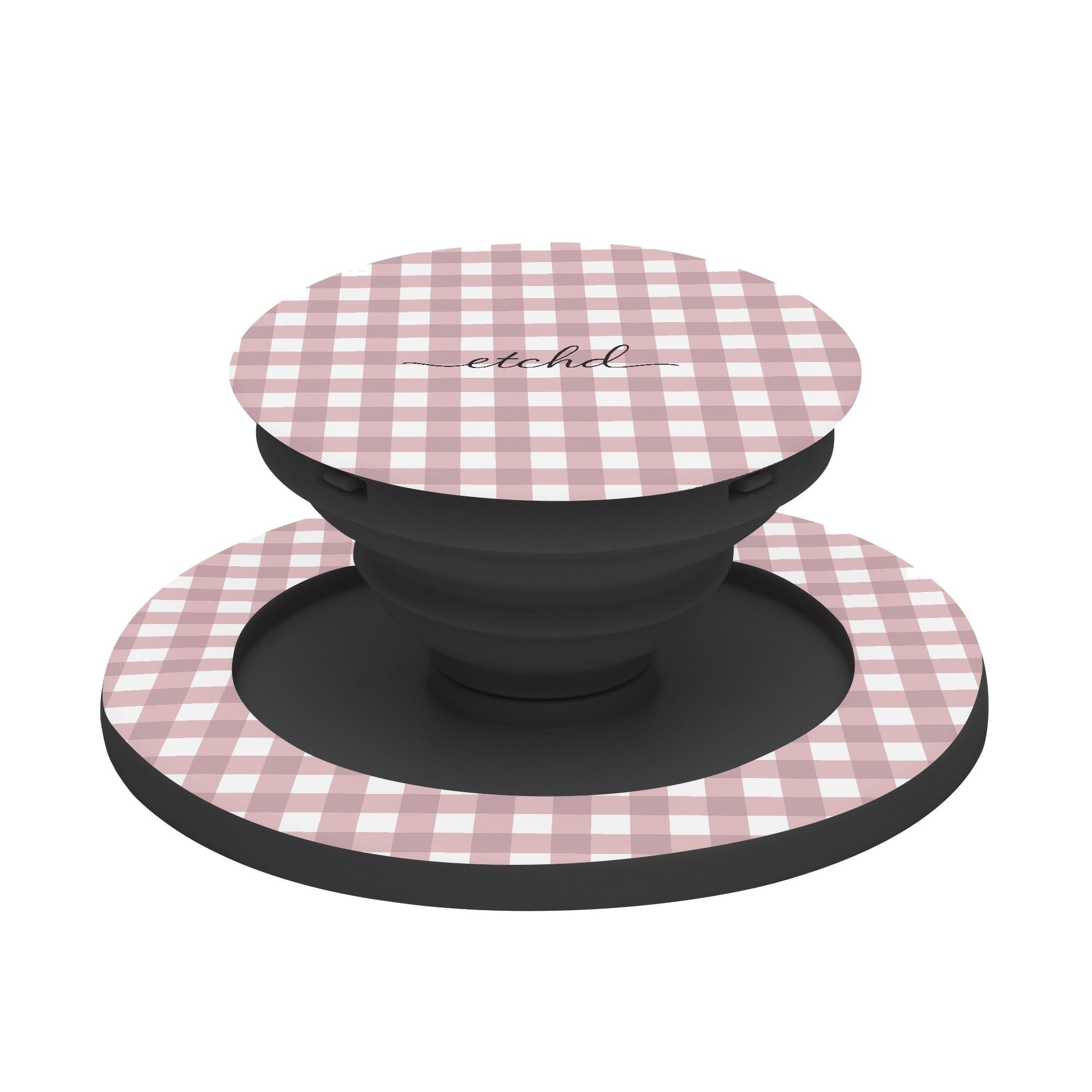 Pink Gingham Phone Grip And Stand by etchd, view 6