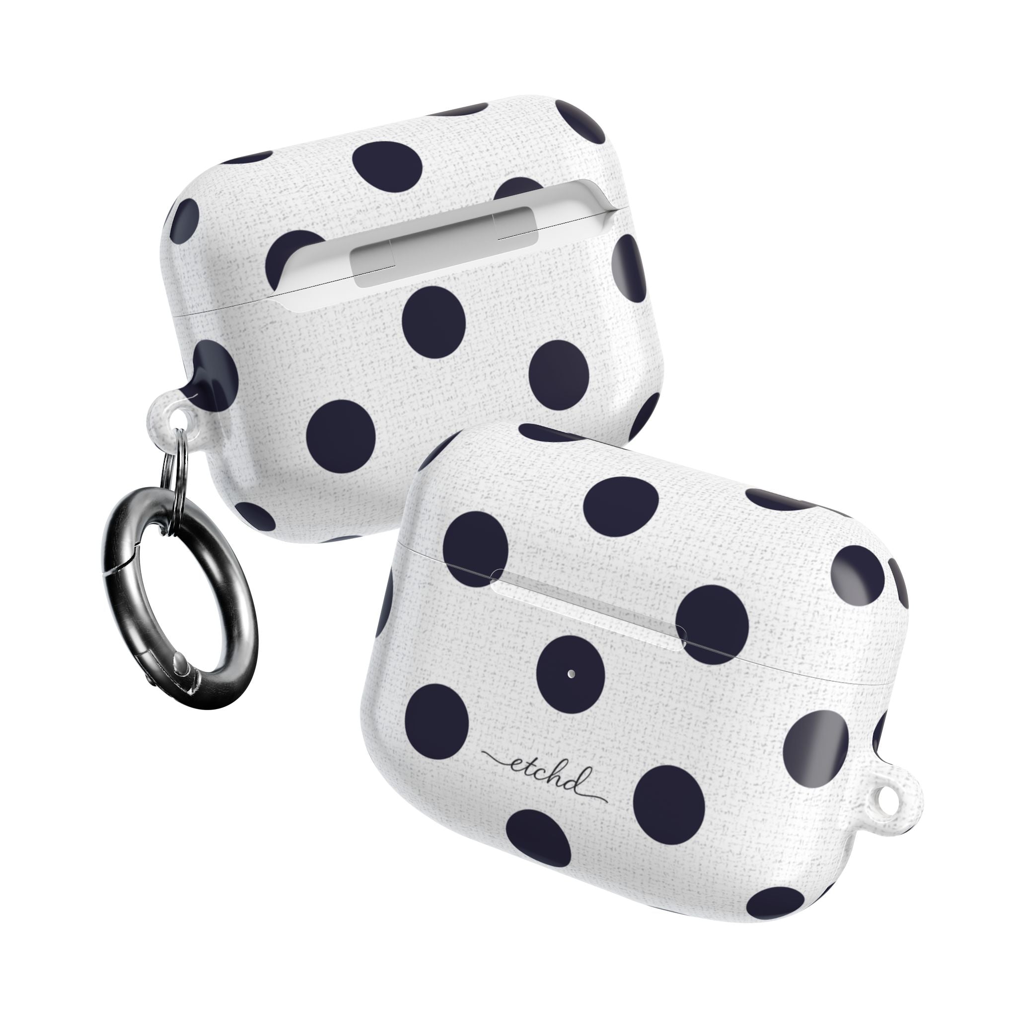Navy & White Polka Dot AirPod Case by etchd, view 10