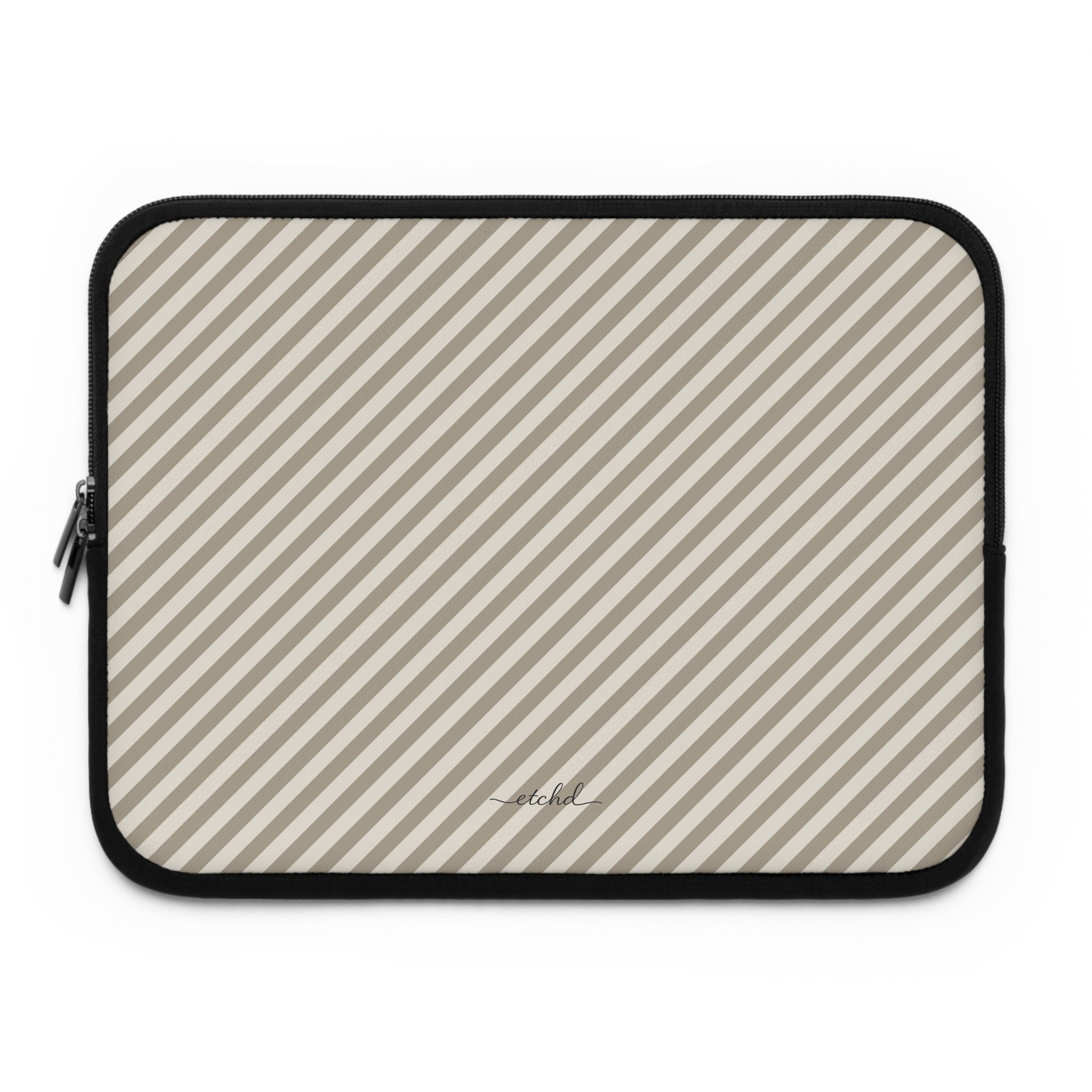 Neutral Striped Diagonal Laptop Sleeve by etchd