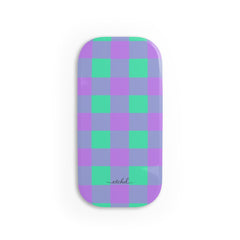 Hypermint & Lilac Gingham Click-On Phone Grip by etchd