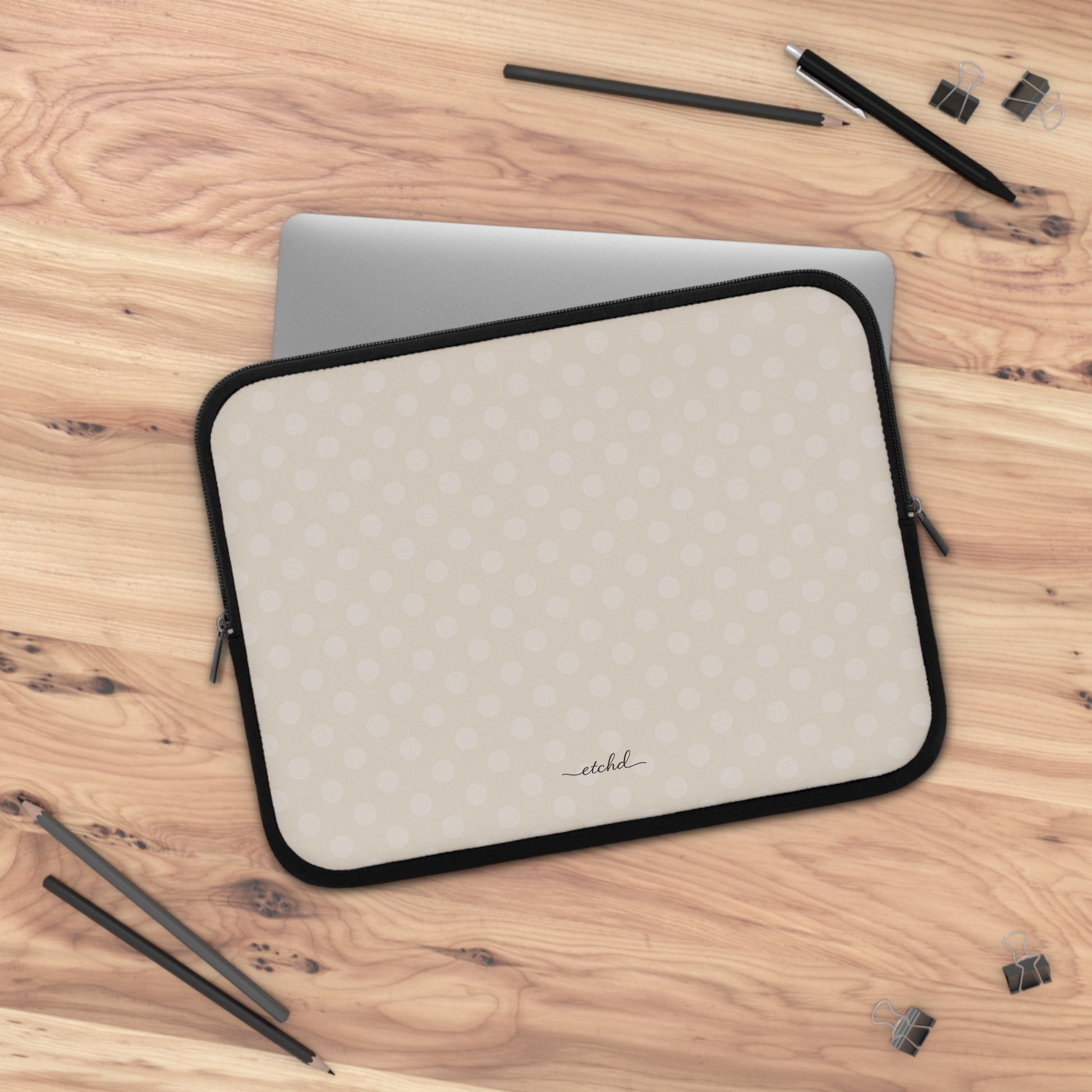 Neutral Polka Dot Laptop Sleeve by etchd, view 5