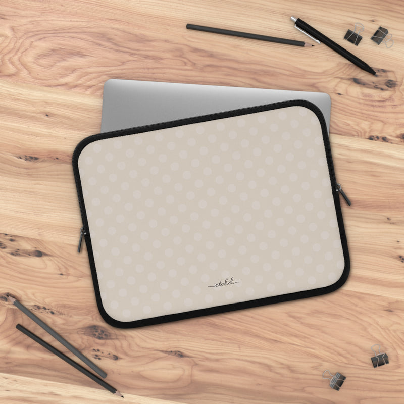 Neutral Polka Dot Laptop Sleeve-zoom-