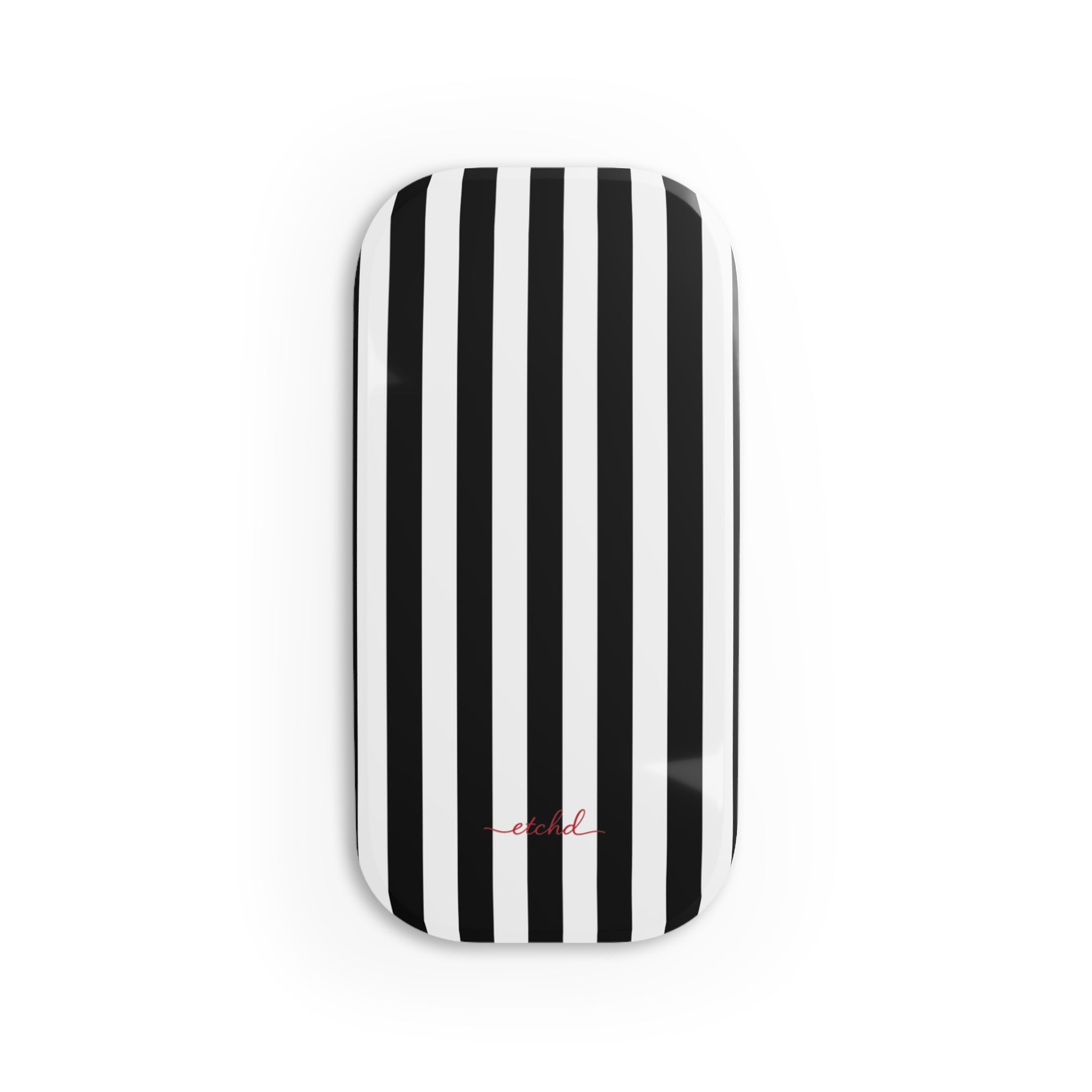 Black & White Striped Click-On Phone Grip by etchd