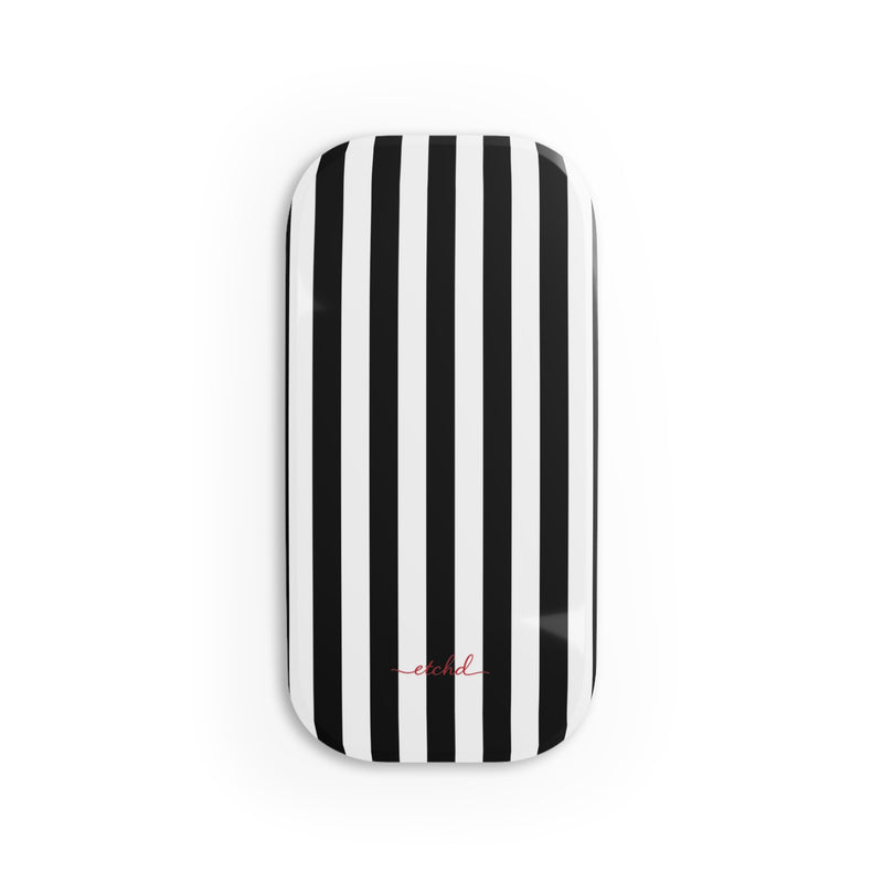 Black & White Striped Agarre clipsable para móvil de etchd