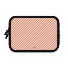 Coral & Cream Striped Diagonal Laptop Sleeve by etchd, view 2