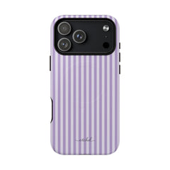 Lilac & Cream Striped Magnetic Phone Case by etchd, view 31