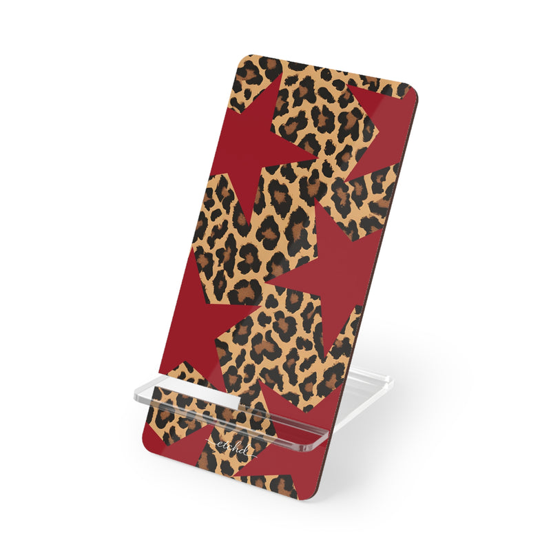 Leopard & Red Stars Phone Stand by etchd