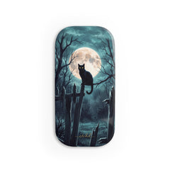 Midnight Cat Click-On Phone Grip by etchd