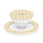 Butter & White Gingham Phone Grip And Stand