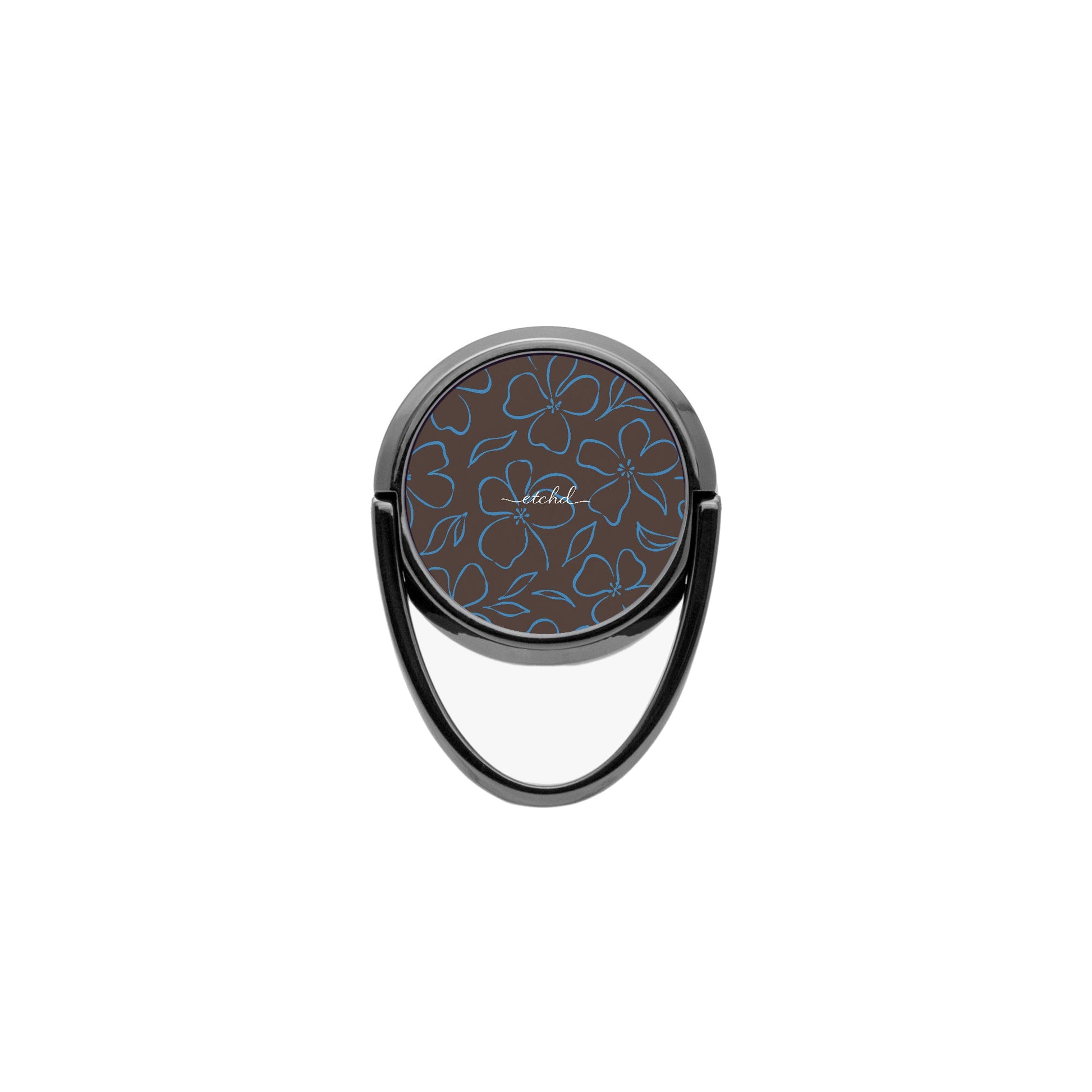 Espresso & Cerulean Floral Phone Ring Holder by etchd, view 4