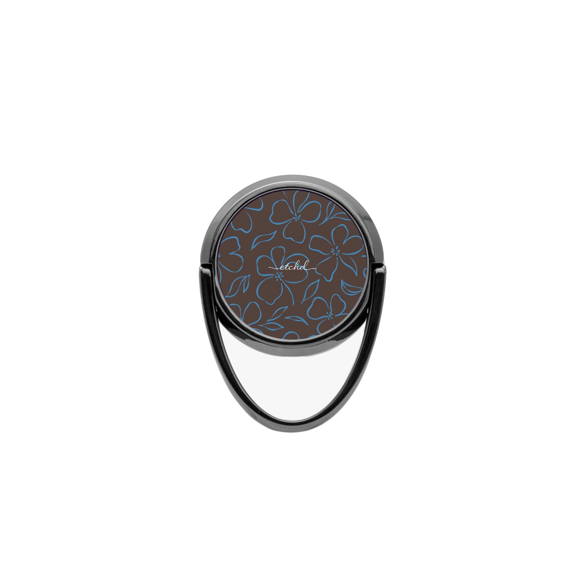 Espresso & Cerulean Floral Phone Ring Holder by etchd, view 4