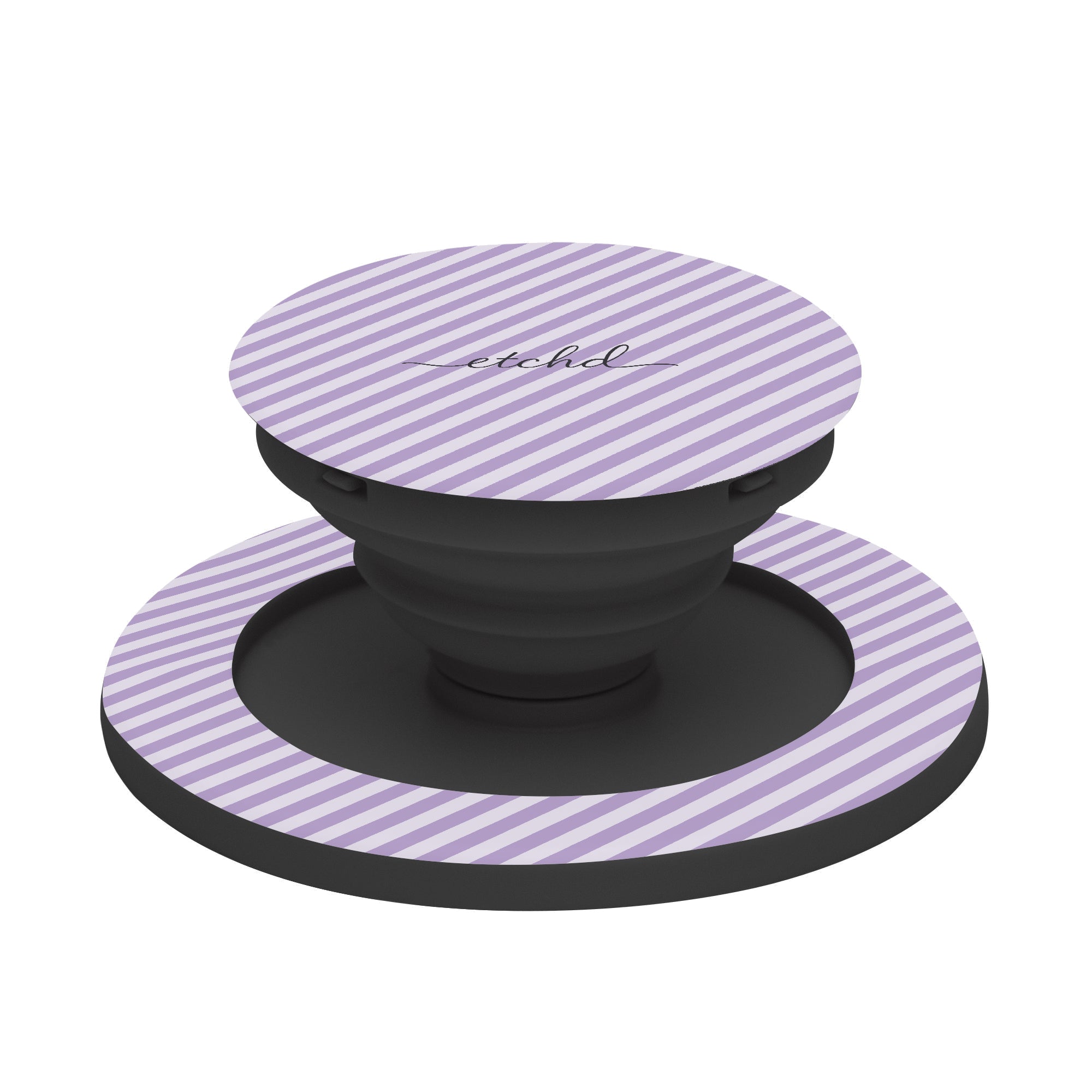 Lilac & Cream Striped Diagonal Phone Grip And Stand by etchd, view 6