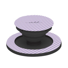 Lilac & Cream Striped Diagonal Phone Grip And Stand by etchd, view 6