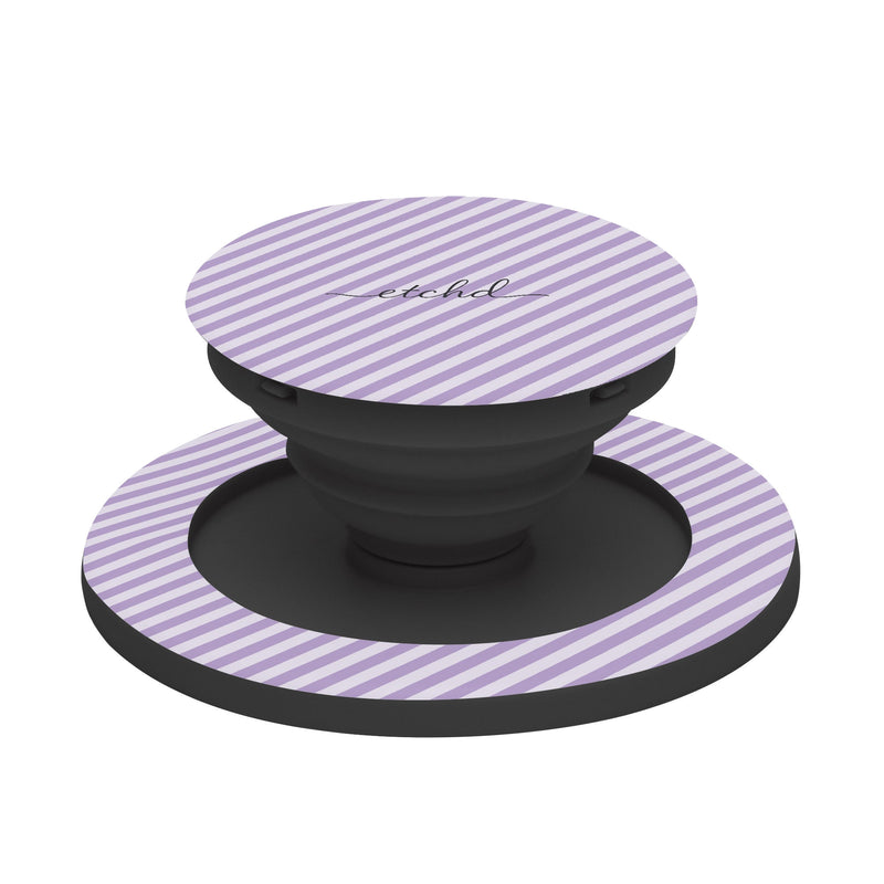 Lilac & Cream Striped Diagonal Handy-Halterung mit Ständer-zoom-