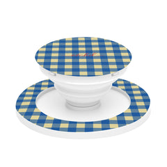 Butter & Cobalt Gingham Phone Grip And Stand by etchd