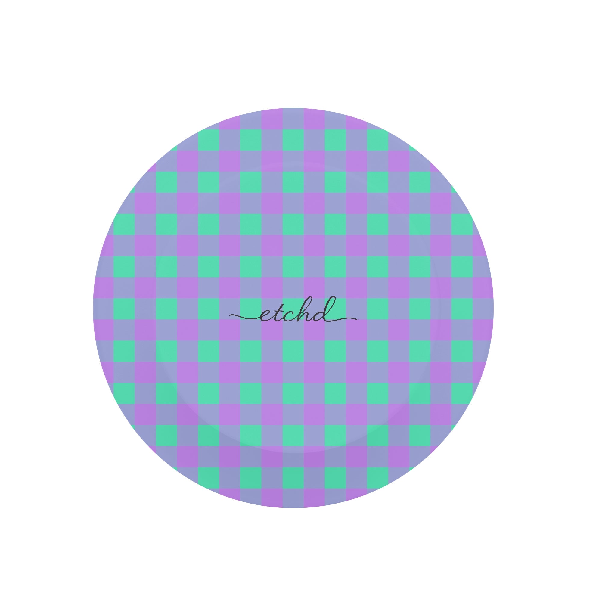 Hypermint & Lilac Gingham Phone Grip And Stand by etchd, view 2