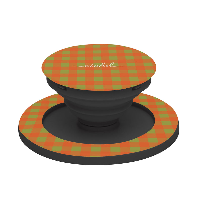 Persimmon & Wasabi Gingham Anneau de maintien et support-zoom-