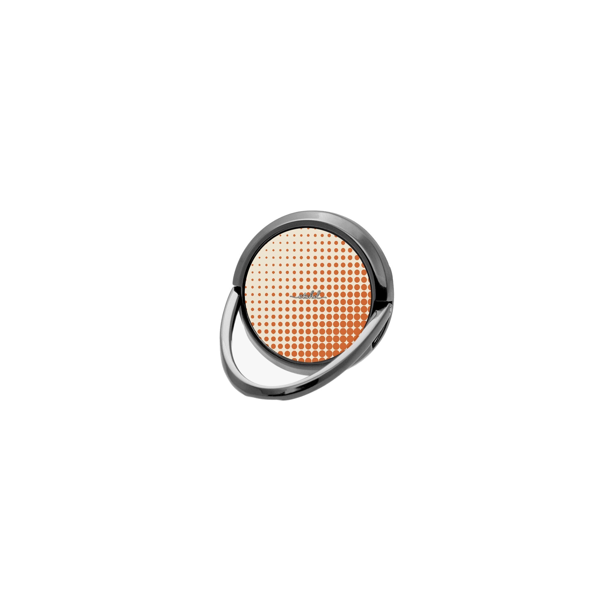 Tangerine Halftone Phone Ring Holder by etchd