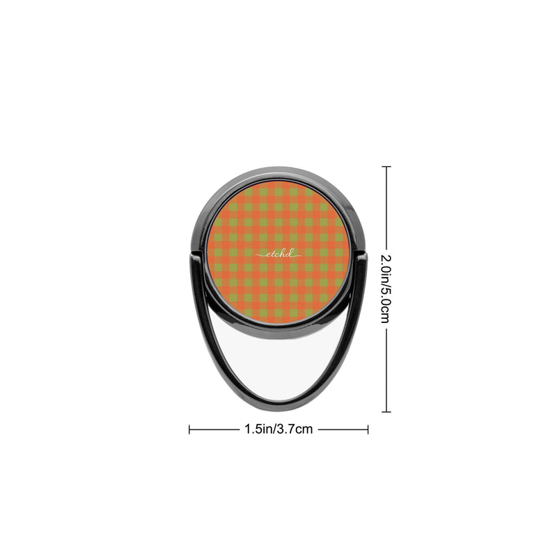 Persimmon & Wasabi Gingham Anello supporto per telefono-zoom-