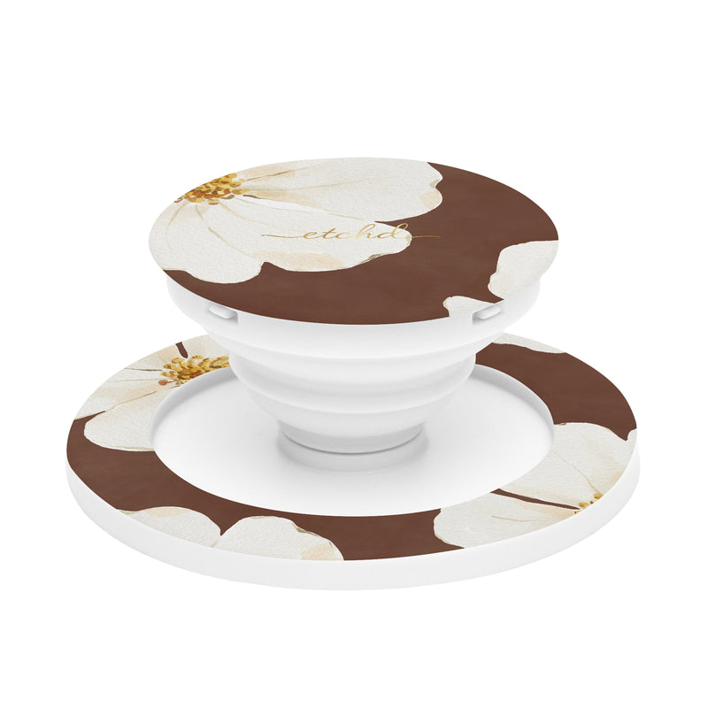 Mocha Blossom Phone Grip And Stand-zoom-