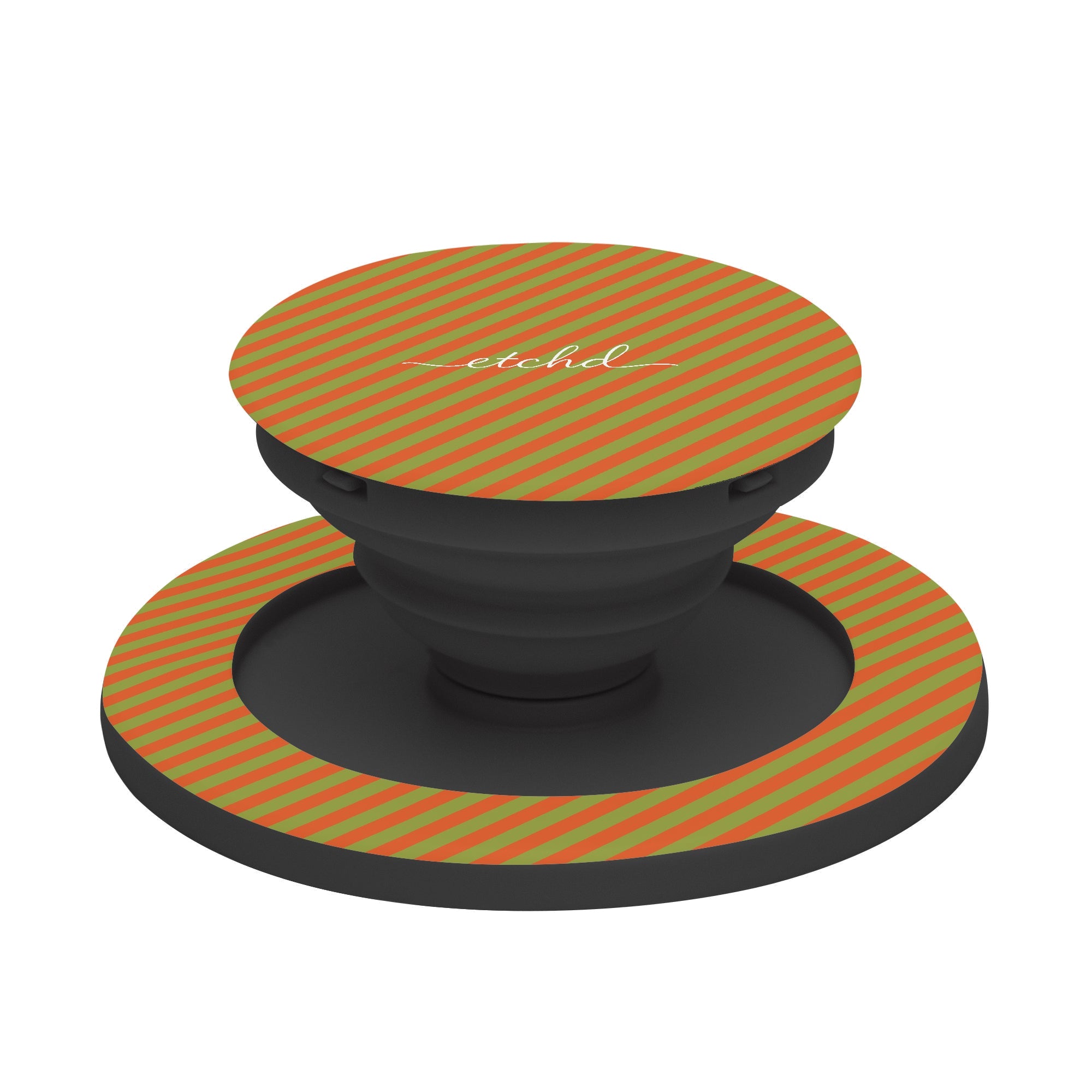 Persimmon And Wasabi Diagonal Phone Grip And Stand by etchd, view 6