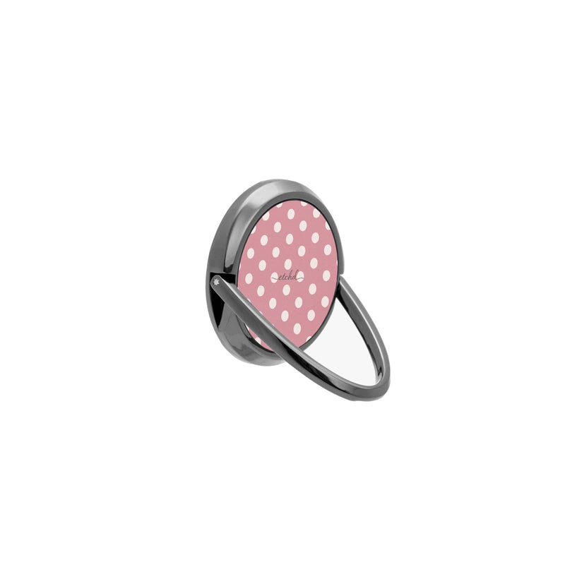 Cream & Blush Polka Dot Handy-Ring-Halterung-zoom-