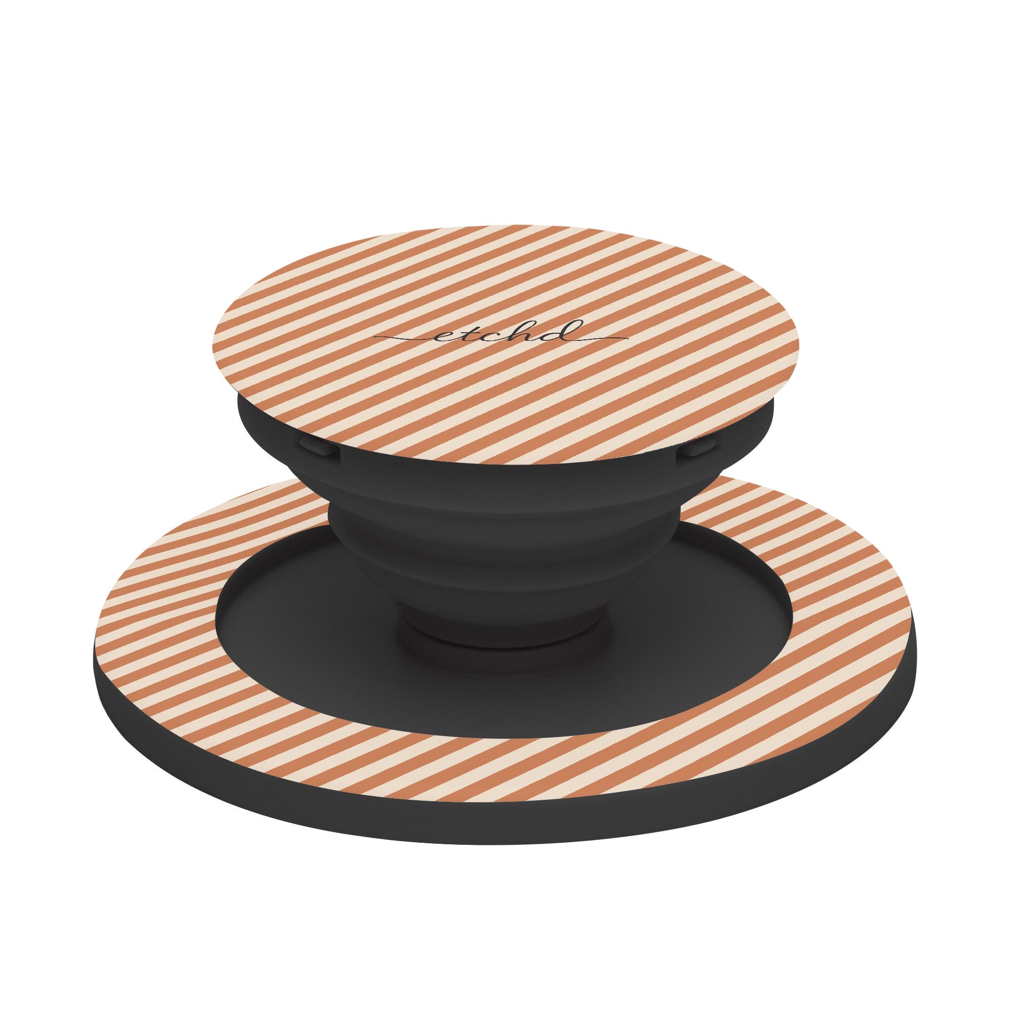 Terracotta & Cream Striped Diagonal Phone Grip And Stand by etchd, view 6