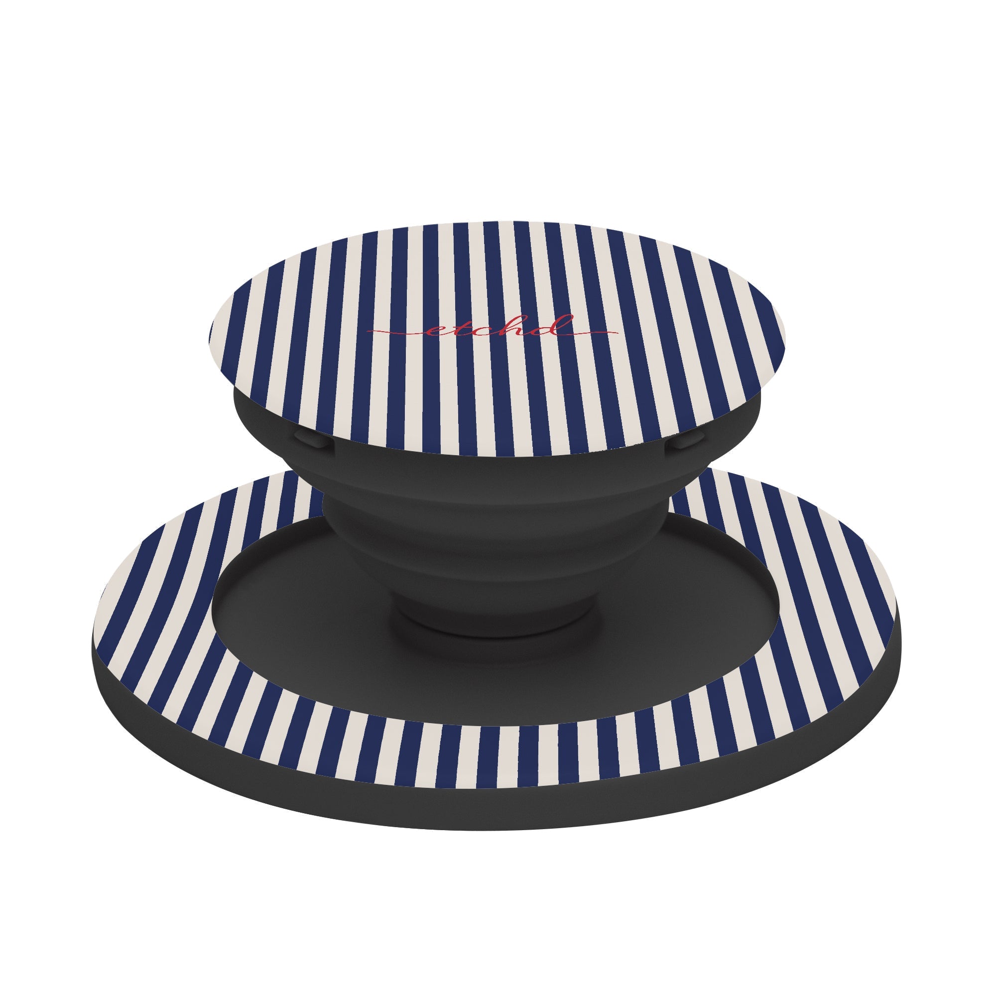 Navy & Cream Striped Phone Grip And Stand by etchd, view 6