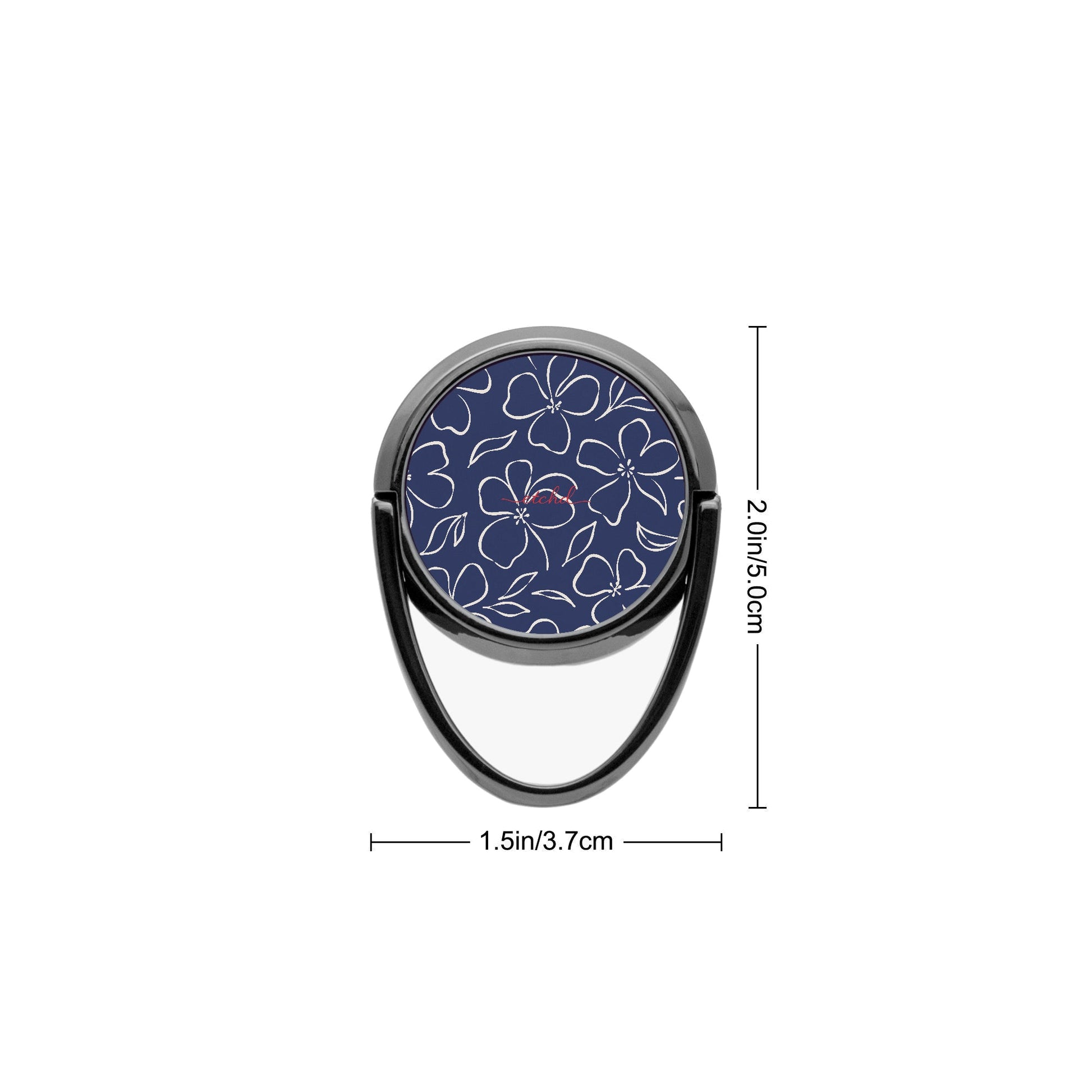 Navy & Cream Floral Phone Ring Holder by etchd, view 3