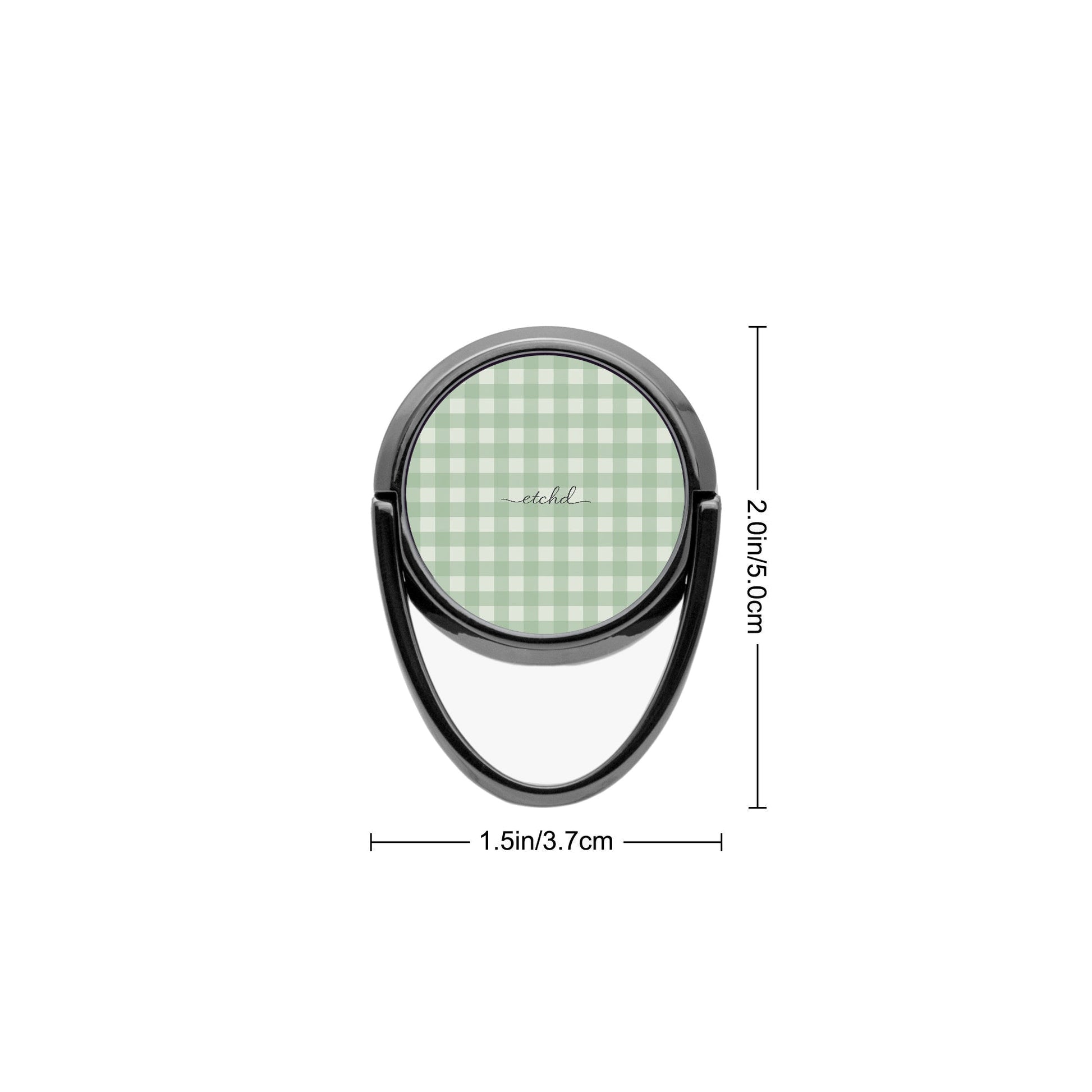 Sage & Cream Gingham Anillo soporte para móvil de etchd, vista 3