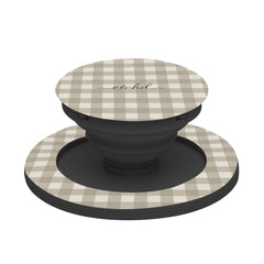 Neutral Gingham Phone Grip And Stand by etchd, view 6