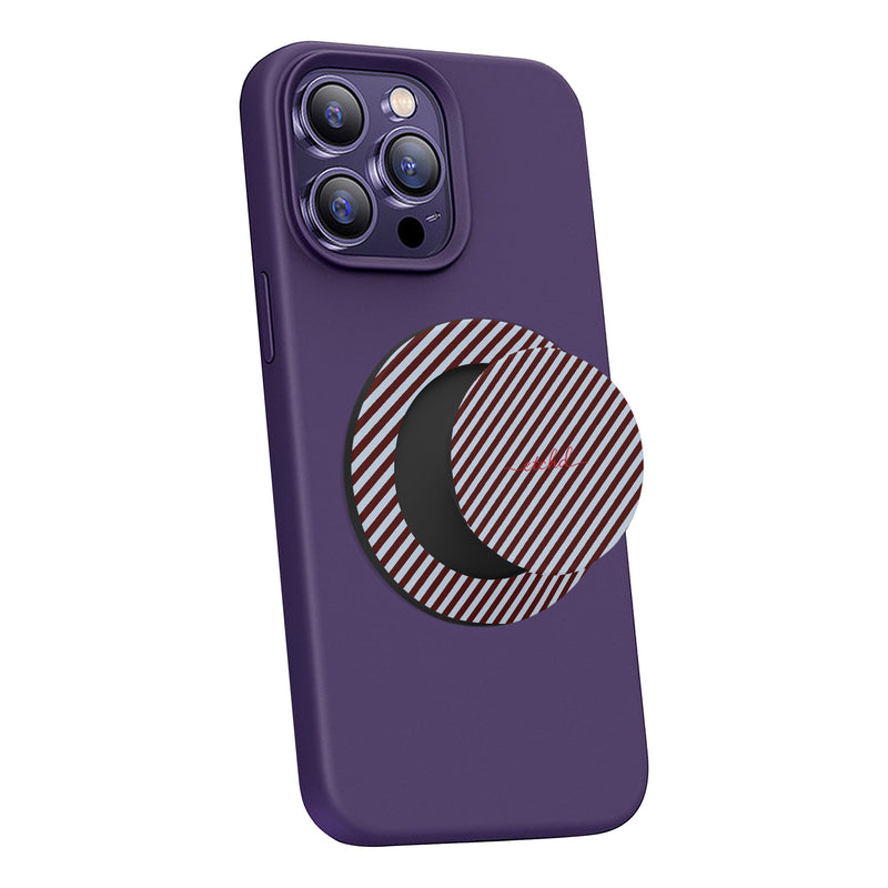 Blue & Cherry Striped Diagonal Phone Grip And Stand-zoom-
