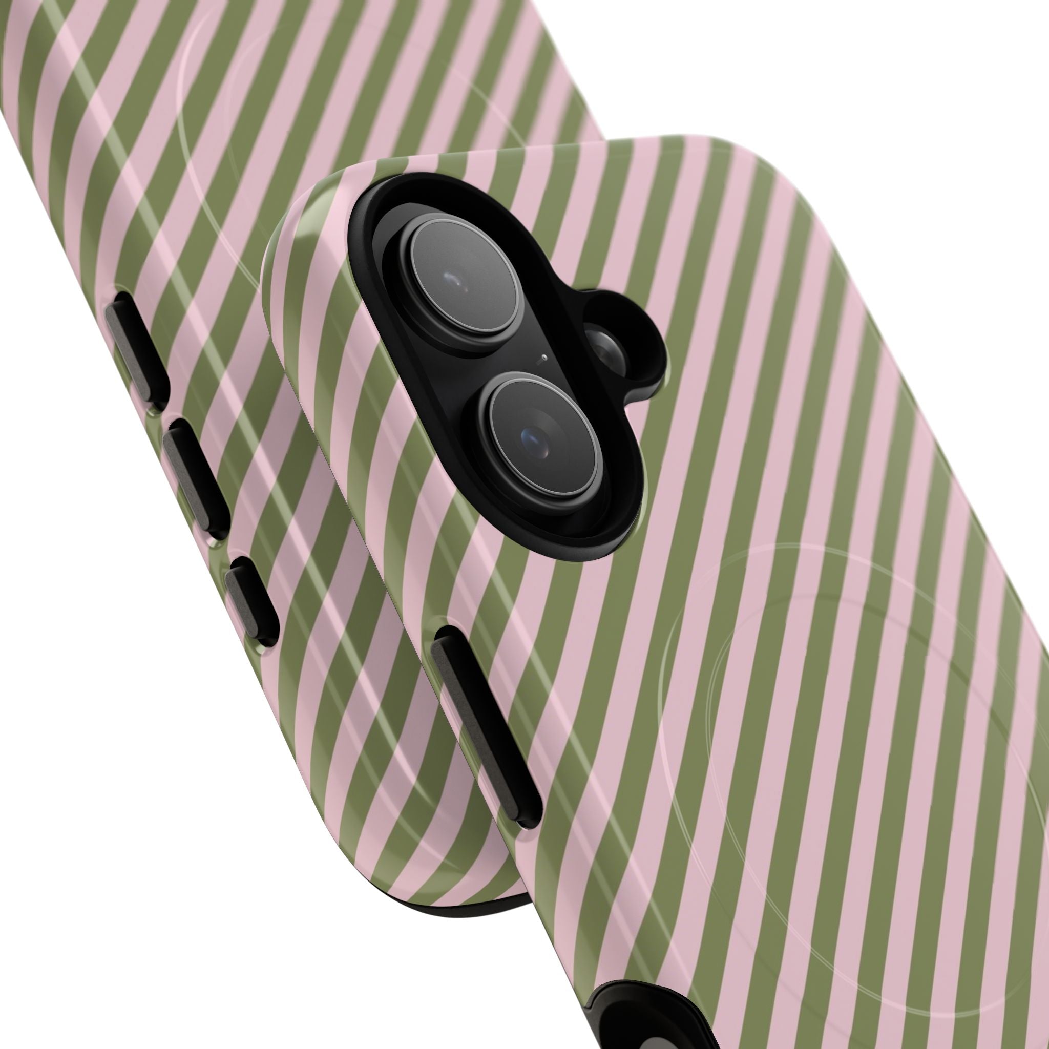 Green & Pink Striped Diagonal Magnetic Phone Case by etchd, view 87