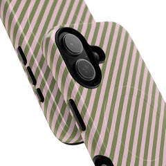 Green & Pink Striped Diagonal Magnetic Phone Case by etchd, view 87