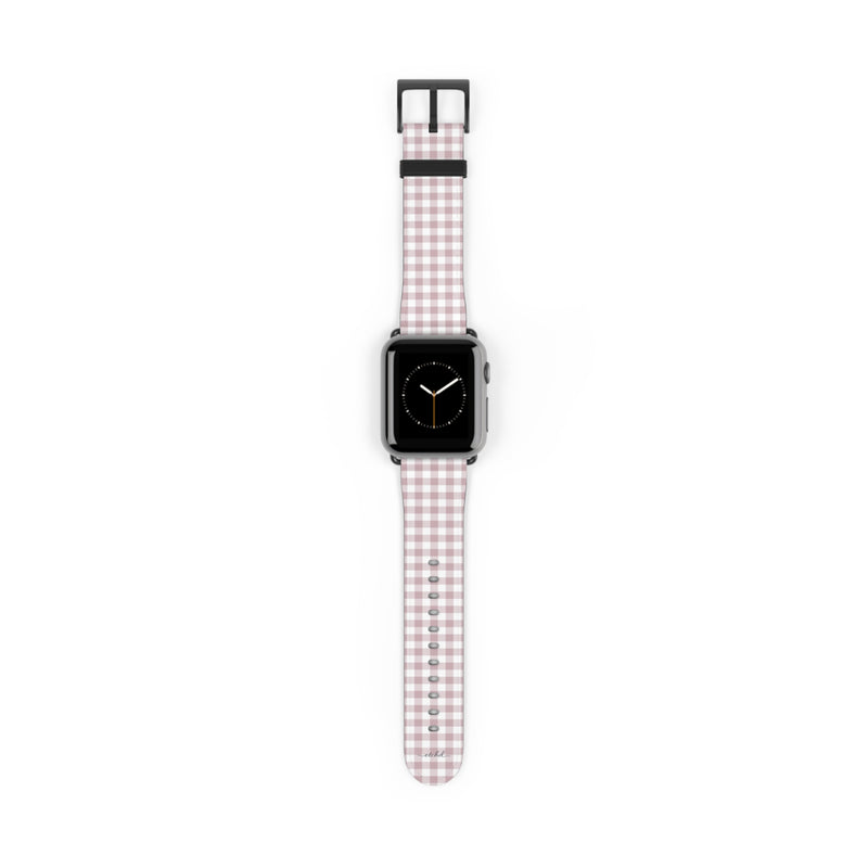 Pink Gingham Smartwatch Strap-zoom-